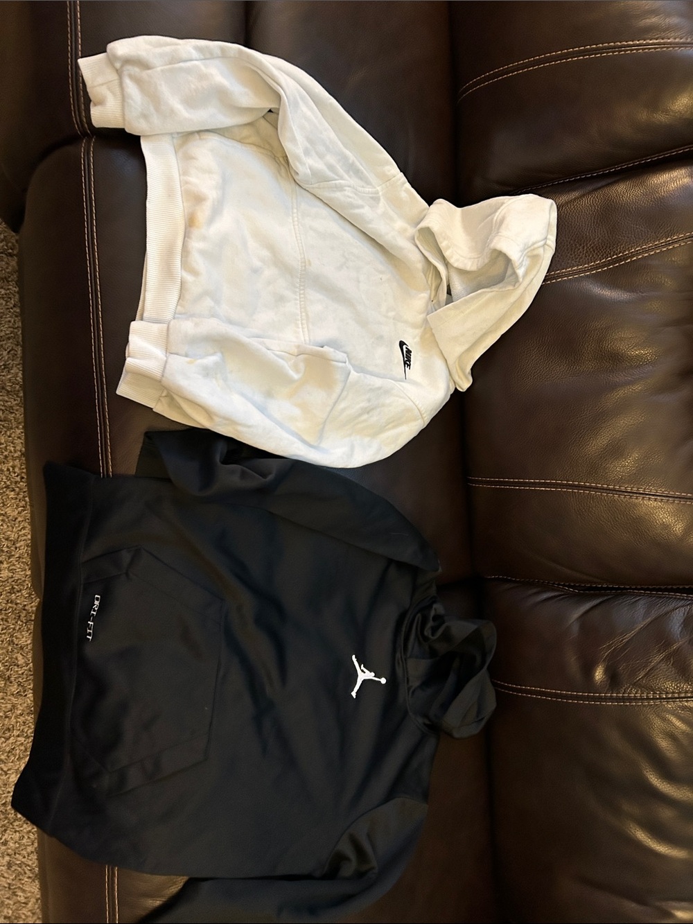 Kids White and Black Hoodie Set with Jumpman and Nike logos